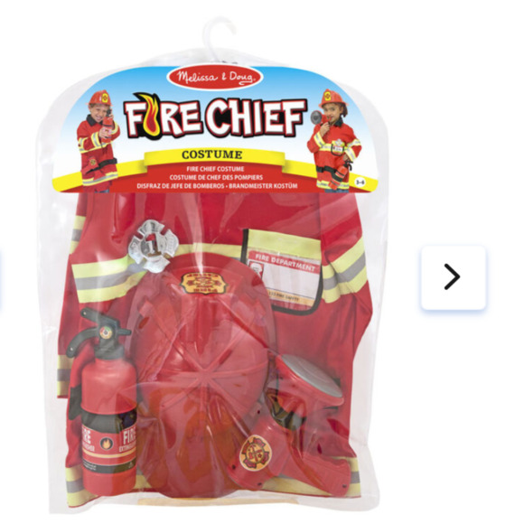 Melissa & Doug Fire Chief Role Play Costume Set Size 3-6 - Picture 2 of 4